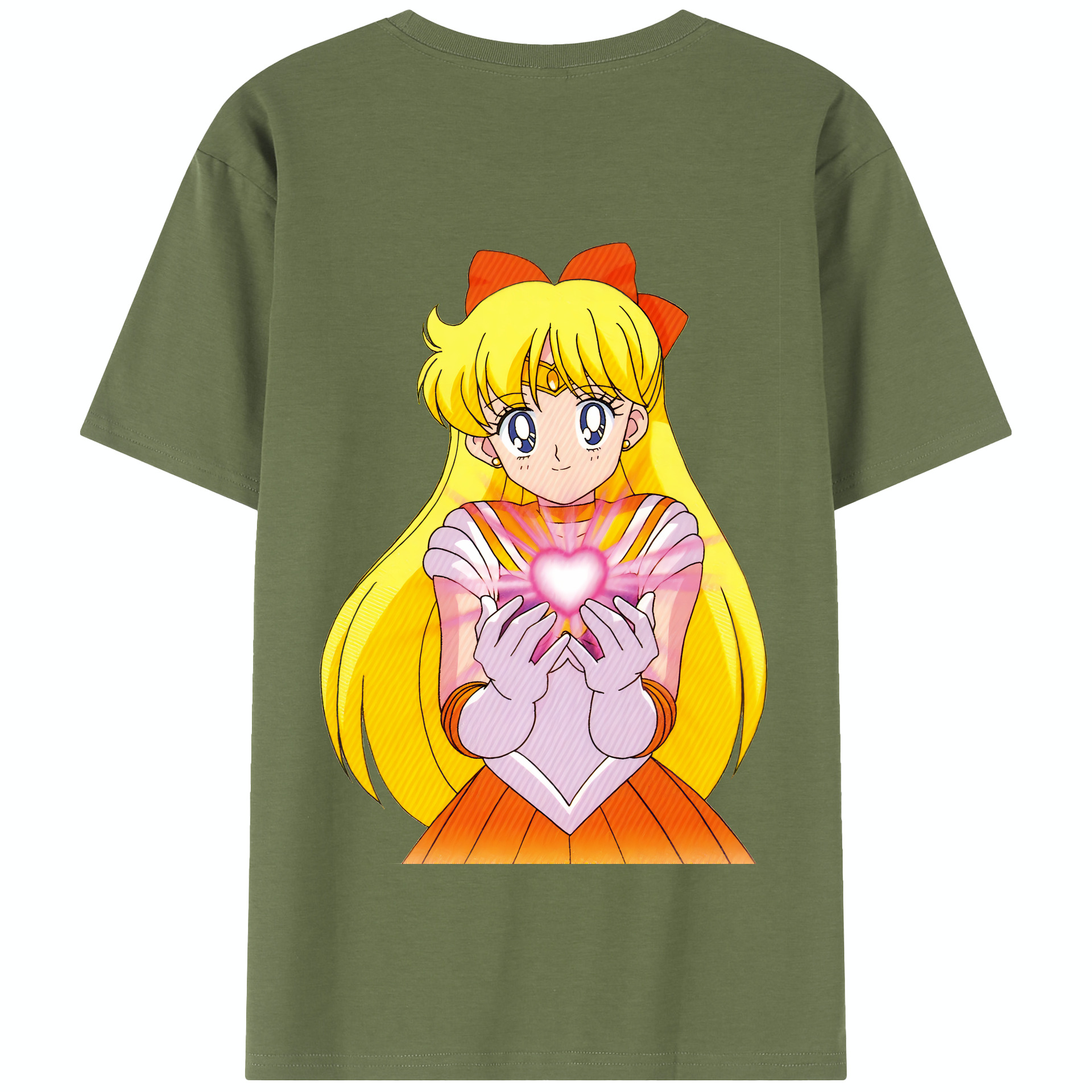 （画像用） 美少女戦士セーラームーン 愛野 美奈子 あいの みなこ Sailor Moon Aino Minako 綿100％半袖Tシャツ（背面プリント）